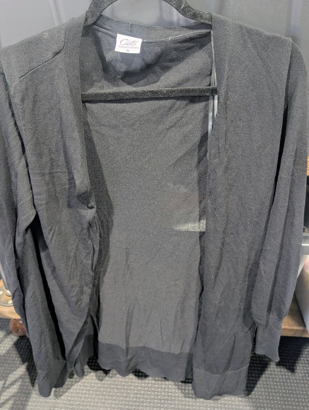 Cielo Black Women's Lightweight Open-Front Cardigan